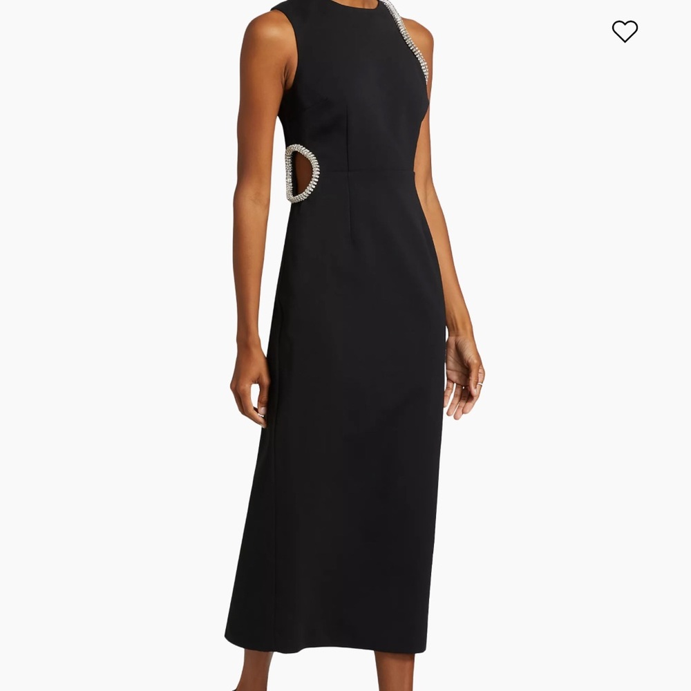 Milly-Nadya Crêpe Embellished Cut-Out Midi-Dress